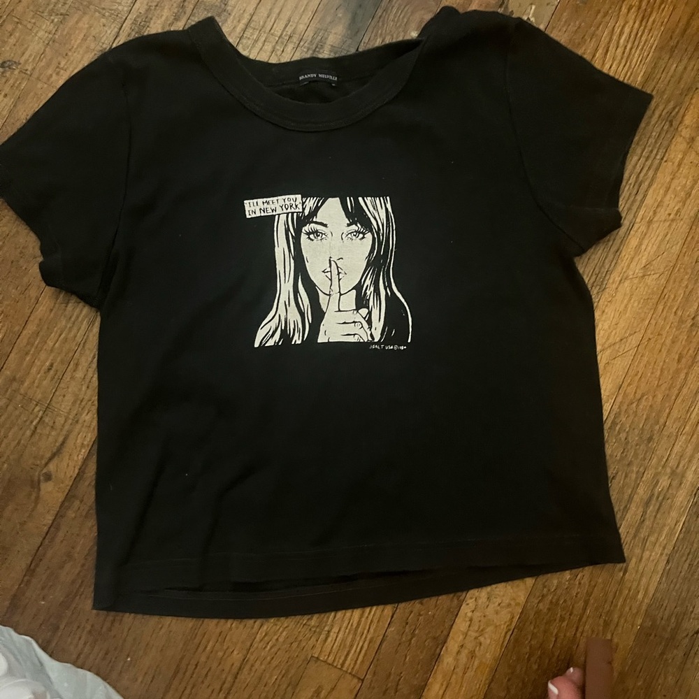 Brandy Melville Black Graphic Tee